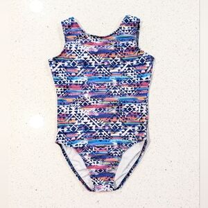 BEAUTIFUL Destira Gymnastics Dance Leotard Child Medium TRIBAL PRINT Ultra SOFT